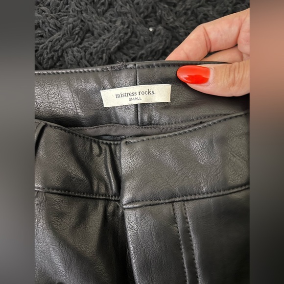 Mistress Rocks Hotfix Low Rise Faux Leather Pants - Size Small - Picture 6 of 7
